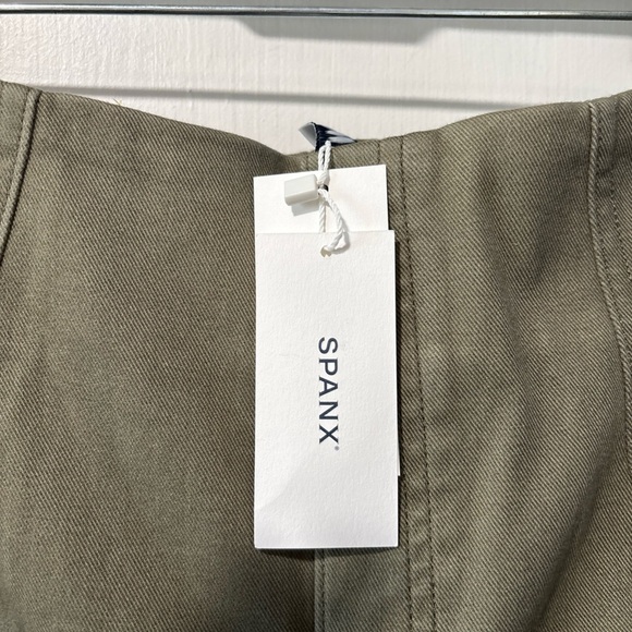 NWT Spanx Stretch Twill Cropped Wide Leg Pant​s Tuscan Olive Green Size L P New - Picture 3 of 11